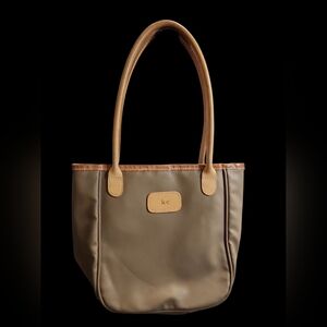 Jon Hart Design Tan Tote Bag with Leather Accents